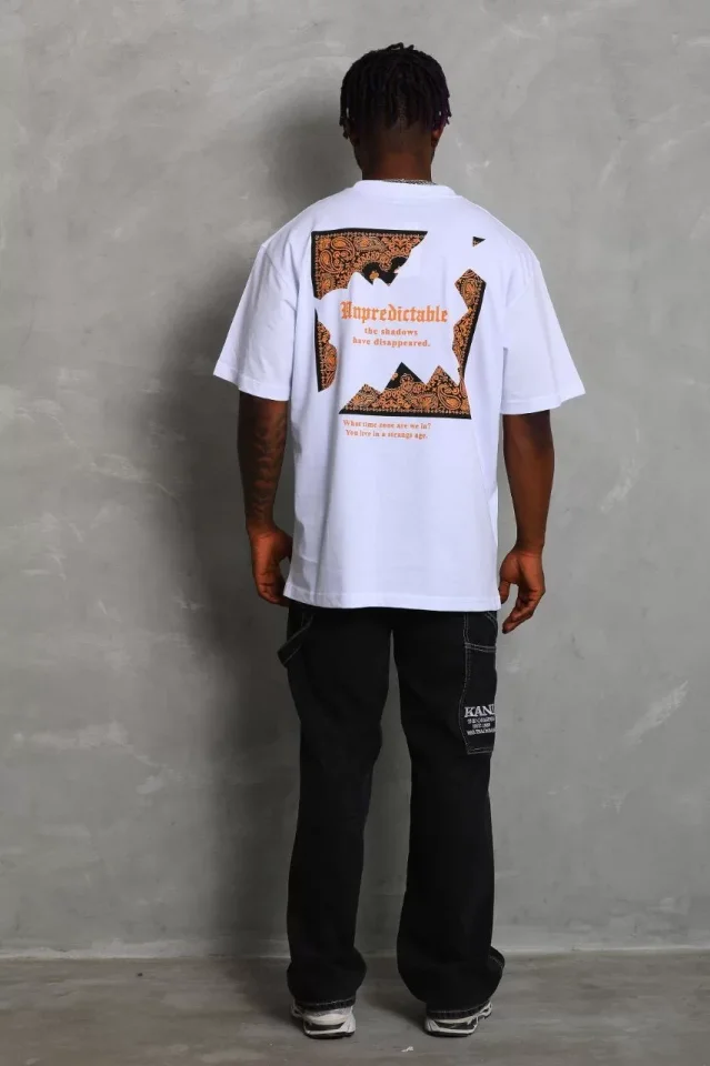 33ece192e9ee26d1d12d5cdb6bda57a8_88339-0.jpg Unisex Oversize Baskılı Bisiklet Yaka T-Shirt - Görsel 1