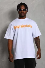 Unisex Oversize Baskılı Bisiklet Yaka T-Shirt - Görsel 2