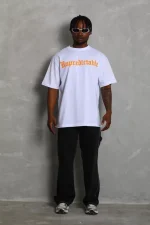 Unisex Oversize Baskılı Bisiklet Yaka T-Shirt - Görsel 3