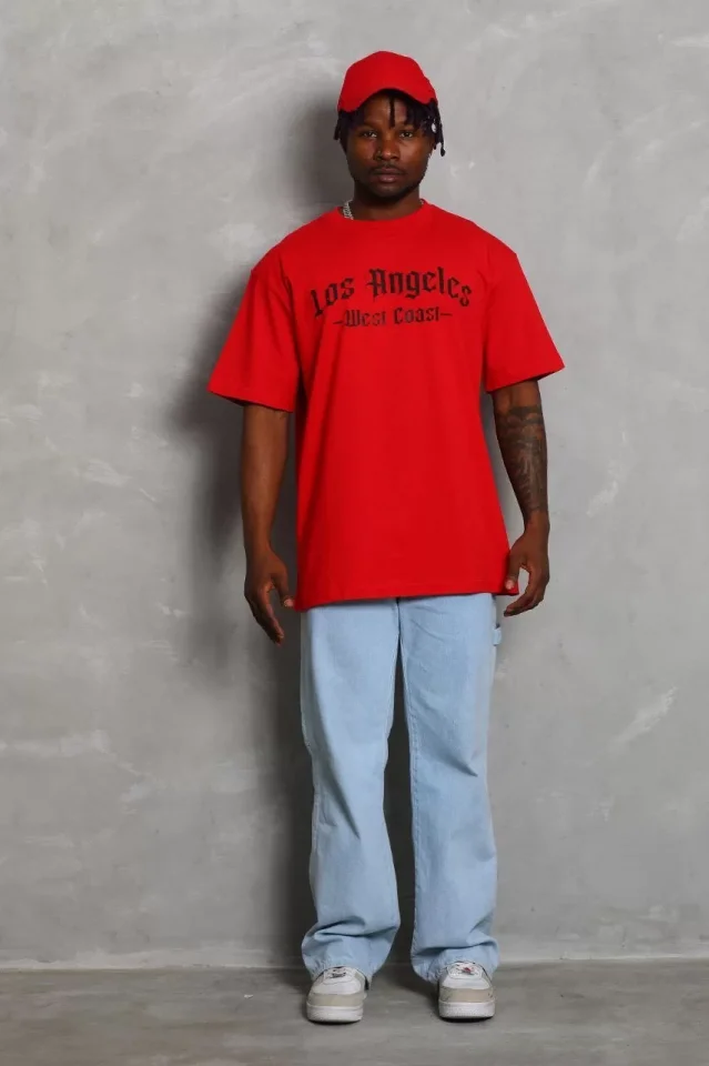 33ece192e9ee26d1d12d5cdb6bda57a8_88348-0.jpg Unisex Oversize Baskılı Bisiklet Yaka T-Shirt - Görsel 1