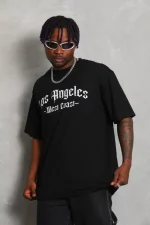 Unisex Oversize Baskılı Bisiklet Yaka T-Shirt - Görsel 3
