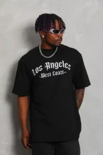 Unisex Oversize Baskılı Bisiklet Yaka T-Shirt - Görsel 4