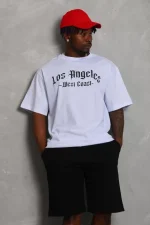 Unisex Oversize Baskılı Bisiklet Yaka T-Shirt - Görsel 2