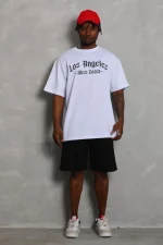 Unisex Oversize Baskılı Bisiklet Yaka T-Shirt - Görsel 3