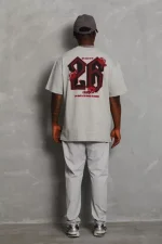 Unisex Oversize Baskılı Bisiklet Yaka T-Shirt - Görsel 3