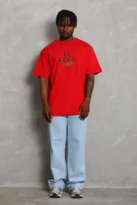 Unisex Oversize Baskılı Bisiklet Yaka T-Shirt - Görsel 2