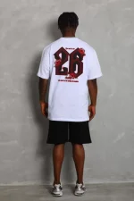 Unisex Oversize Baskılı Bisiklet Yaka T-Shirt - Görsel 3