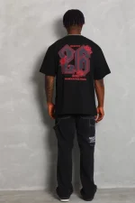 Unisex Oversize Baskılı Bisiklet Yaka T-Shirt - Görsel 2