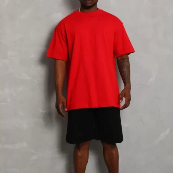 Unisex Oversize Düz Bisiklet Yaka T-Shirt