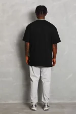 Unisex Oversize Düz Bisiklet Yaka T-Shirt - Görsel 2