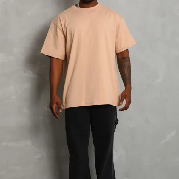 Unisex Oversize Düz Bisiklet Yaka T-Shirt