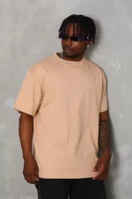 Unisex Oversize Düz Bisiklet Yaka T-Shirt - Görsel 3