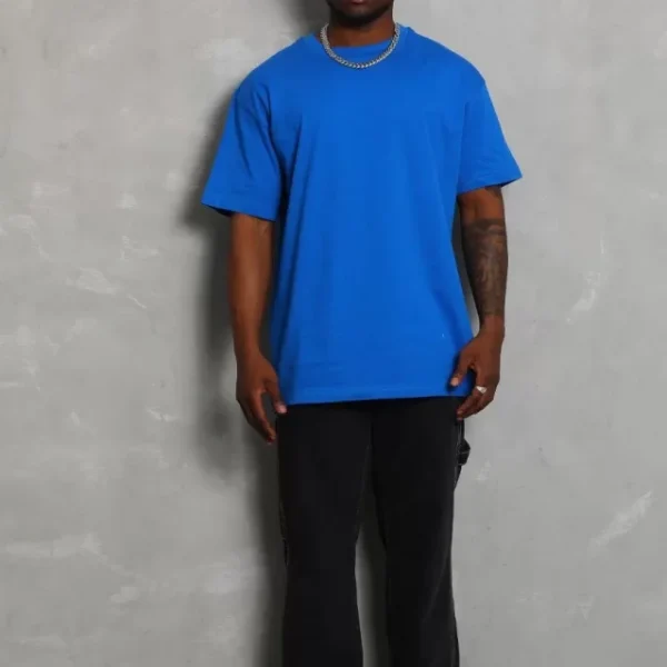 Unisex Oversize Düz Bisiklet Yaka T-Shirt