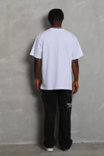 Unisex Oversize Düz Bisiklet Yaka T-Shirt - Görsel 2