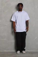 Unisex Oversize Düz Bisiklet Yaka T-Shirt - Görsel 4