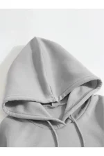 Erkek Düz Kapüşonlu Sweat - Görsel 3
