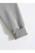Erkek Düz Kapüşonlu Sweat - Görsel 4