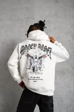 Erkek Kordon İpli Baskılı Kapüşonlu Sweatshirt - Görsel 2