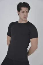 Erkek Omuz Fileli Slim Fit T-shirt - Görsel 2