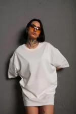 24/1 Düz A Kalite Oversize T-shirt - Görsel 2