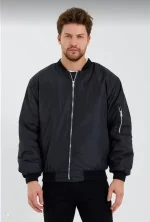 Erkek Düz Bomber Ceket - Görsel 2