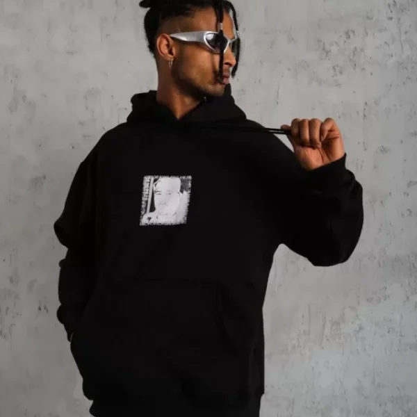 Erkek Ön Arka Baskılı Kapşonlu Sweat