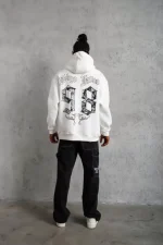 Erkek 98 Baskılı Kapşonlu Sweat - Görsel 4