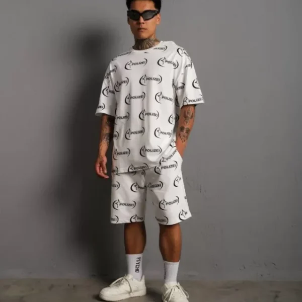 Erkek Baskılı İkili Şortlu Takım