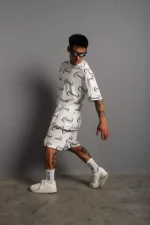 Erkek Baskılı İkili Şortlu Takım - Görsel 2