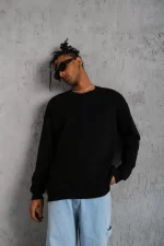 Erkek Düz Bisiklet Yaka Sweat