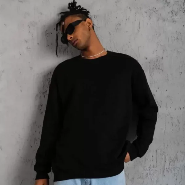 Erkek Düz Bisiklet Yaka Sweat