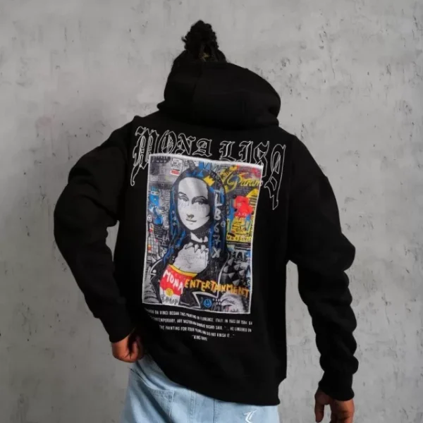 Erkek Baskılı Kapüşonlu Ve Kanguru Cepli Sweat