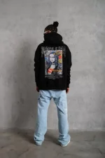 Erkek Baskılı Kapüşonlu Ve Kanguru Cepli Sweat - Görsel 3