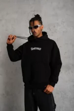 Erkek Üç İplik Baskılı Kapüşonlu Sweat - Görsel 3