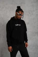 Erkek Üç İplik Baskılı Kapüşonlu Sweat - Görsel 4