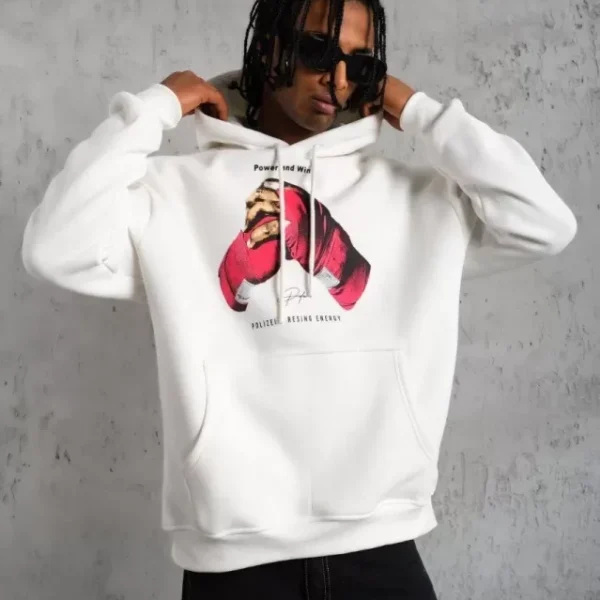 Erkek Eldiven Baskılı Kapüşonlu Sweat