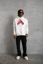 Erkek Eldiven Baskılı Kapüşonlu Sweat - Görsel 4