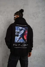 Erkek Astronot Baskılı Kapüşonlu Sweat