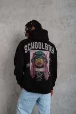 Erkek SCHOOL BOY Baskılı Kapüşonlu Sweat