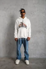 Erkek DANKES Baskılı Kapüşonlu Sweat