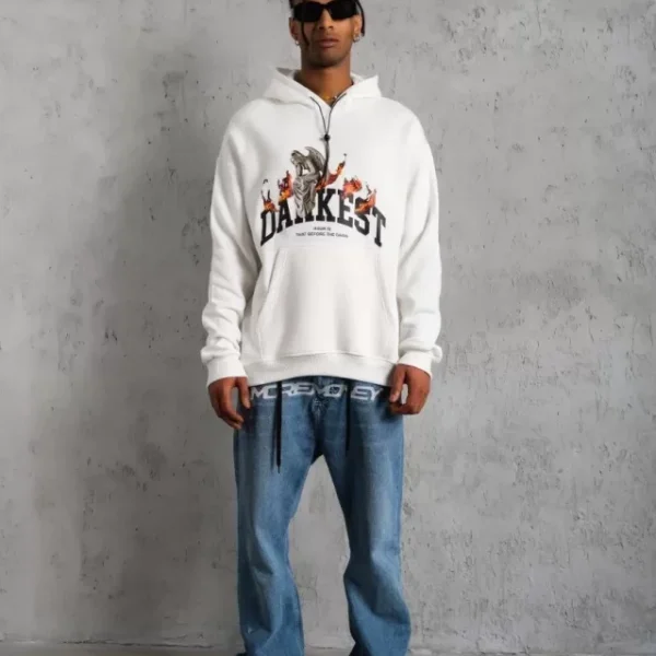 Erkek DANKES Baskılı Kapüşonlu Sweat