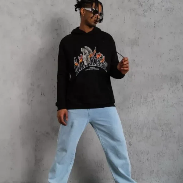 Erkek DANKES Baskılı Kapüşonlu Sweat