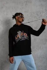 Erkek DANKES Baskılı Kapüşonlu Sweat - Görsel 2