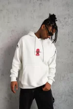 Erkek Maske Baskılı Kapüşonlu Sweat - Görsel 3