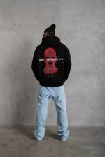 Erkek Maske Baskılı Kapüşonlu Sweat - Görsel 4