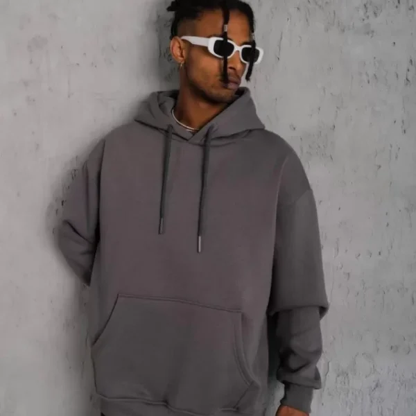 Erkek Düz Kapüşonlu Sweat