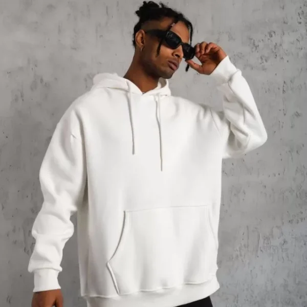 Erkek Düz Kapüşonlu Sweat