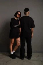 Erkek 24/1 Düz A Kalite Oversize T-shirt - Görsel 2