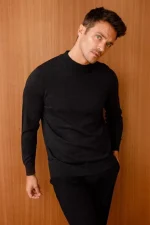 Erkek Yarım Balıkçı Yaka Triko Kazak - Görsel 3