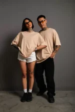 Erkek 24/1 Düz A Kalite Oversize T-shirt - Görsel 3